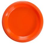 Exquisite Plastic Dessert/Salad Plates – Solid Color Disposable Plates – 100 Count (9 Inch, Orange)