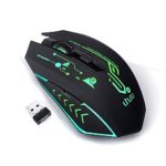 UHURU Wireless Gaming Mouse Rechargeable, Up to 4800DPI, 6 Programmable Button, 7 Color Changeable, 2.4G RGB USB Wireless Gaming Mouse for Computer, Laptop, Mac, PC