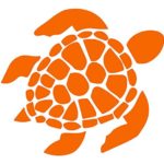 Sea Turtle [Pick Any Color] Vinyl Transfer Sticker Decal for Laptop/Car/Truck/Window/Bumper (3in x 2.7in (Laptop Size), Orange)