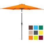 Best Choice Products 10ft Outdoor Steel Market Patio Umbrella w/Crank, Tilt Push Button, 6 Ribs – Orange