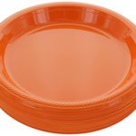 Amcrate Orange Disposable Plastic Party Plates 10.4″ – Ideal for Weddings, Party’s, Birthdays, Dinners, Lunch’s. (Pack of 50)