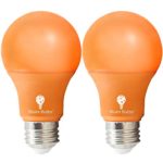 2 Pack BlueX LED A19 Orange Light Bulb – 9W (75Watt Equivalent) – Dimmable – E26 Base Orange LED Color Bulb, Party Decoration, Porch, Home Lighting, Holiday Lighting, Decorative Illumination (Orange)
