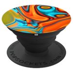 bright colors turquoise orange flames – PopSockets Grip and Stand for Phones and Tablets