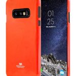 LEFANG Neon Sign Samsung Galaxy S10e Case [Fluorescent Color] Soft Rubber Cover [Club Style/Concert] Jelly Case [Fashion Party/Prom] Protective Shell Case Cover (Galaxy S10e, Neon Orange)