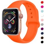 TIMTU Sport Bands Compatible with Apple Watch 38mm/40mm, Durable Silicone Replacement Strap Compatible with iwatch Series 4/3/2/1 for Women Men, S/M Orange