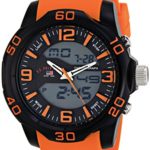 U.S. Polo Assn. Sport Men’s US9476 Analog-Digital Watch With Orange Silicone Band