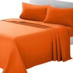 ARTALL Soft Microfiber Bed Sheet Set 4-Piece with Deep Pocket Bedding – Full, Orange