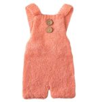 Baby Photography Props Boy Girl Photo Shoot Outfits Newborn Crochet Costume Infant Knitted Clothes Mohair Rompers (Light Orange)