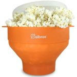 Original Salbree Microwave Popcorn Popper, Silicone Popcorn Maker, Collapsible Bowl BPA Free – 15 Colors Available (Orange)