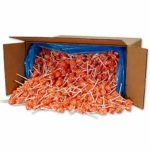 Dum Dums Color Party Lollipops, Orange, Orange Flavor, Bulk 30lb Box, 2,340 Count