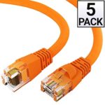 GOWOS 5-Pack, Cat6 Ethernet Cable (4 Feet – Orange) UTP – Computer Network Cable with Snagless Connector – RJ45 10Gbps High Speed LAN Internet Patch Cord – Available in 28 Lengths and 10 Colors