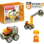 Magformers Amazing Construction 50Piece, Wheels, Orange Colors, Educational Magnetic Geometric Shapes Tiles Building STEM Toy Set Ages 3+