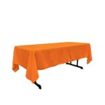 LA Linen Polyester Poplin Rectangular Tablecloth, 60 x 108, Orange