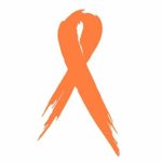 KIDNEY & LEUKEMIA CANCER RIBBON LOGO SYMBOL VINYL STICKERS SYMBOL 5.5″ DECORATIVE DIE CUT DECAL FOR CARS TABLETS LAPTOPS SKATEBOARD – ORANGE COLOR