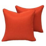 Vanteriam 2 Pack Decorative Outdoor Solid Waterproof Throw Pillow Cover with Piping, Accent Pillow case for Outdoor Patio Furniture Set, Square 18”x18” Orange