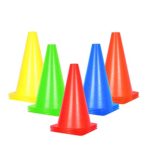 Alyoen 9 inch Traffic Cones – 20 Pack Soccer Training Cones for Outdoor Activity & Festive Events- 5 Colors (Set of 20, 5 Colors)