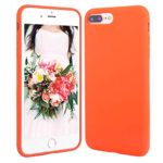 Beatuiphone Case Compatible iPhone 7 Plus,iPhone 8 Plus, Liquid Silicone Gel Rubber Shockproof Case with Microfiber Cloth Lining Cushion (Orange)