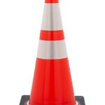 JBC Safety Plastic RS70032CT3M64 Revolution Series 28″ Traffic Cone Wide Body with 6″ and 4″ Reflective Cone Collars, Orange Color