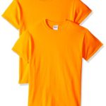 Gildan Men’s G2000 Ultra Cotton Adult T-Shirt, 2-Pack, Safety Orange, Medium
