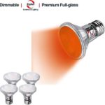 Explux Dimmable Amber Color PAR20 LED Flood Light Bulbs, Classic Full-Glass, Indoor/Outdoor, 5W (50W Equivalent), 4-Pack