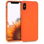 kwmobile TPU Silicone Case Compatible with Apple iPhone X – Soft Flexible Protective Phone Cover – Neon Orange