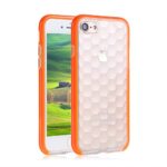 Rezch iPhone 7 Case, iPhone 8 Case, Hybrid Honeycomb Matted Half Transparent Double Color Shot Flexible TPE Shockproof Bumper Protective Back Phone Clear Case for iPhone 7/8 (Orange)