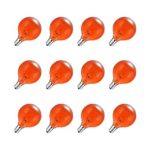 G50 Bulbs Frosted Orange Color Globe Bulbs, DORESshop 40W Dimmable Outdoor Patio Christmas Globe Replacement Bulbs, E12 Candelabra Screw Base for Commercial Outdoor Party Decor, 12Pack