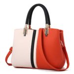 Women’s Ladies Fashion Retro Trend Leisure Contrast Color Large Capacity Handbag Orange