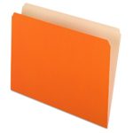 Pendaflex Two-Tone Color File Folders, Letter Size, Orange, Straight Cut, 100/BX (152 ORA)