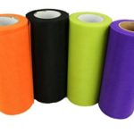 HALLOWEEN Set of 4 Rolls 6″ TULLE 25 yds each (100 Yards Total) (6″ TULLE – 4 Roll Set)