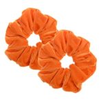 2 Pcs Orange Color Large Size Scrunchies for Hair Women Hair Elastic Bands