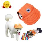 Petea Dog Hat Pet Baseball Cap Dogs Sport Hat Visor Cap with Ear Holes and Chin Strap for Dogs and Cats 4 Sizes 5 Colors (Orange, S)