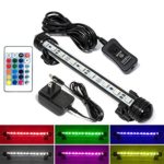 MingDak LED Aquarium Light Kit for Fish Tank,Underwater Submersible Crystal Glass Lights Suitable for Saltwater and Freshwater,6 RGB SMD 5050 LEDs,Color Changing Flexible Lighting,7.5-inch