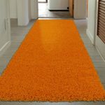 Sweet Home Stores Cozy Shag Collection Orange Solid Shag Rug (2’7″X8’0″) Contemporary Living and Bedroom Soft Shaggy Runner Rug