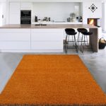 Sweet Home Stores Cozy Shag Collection Orange Solid Shag Rug