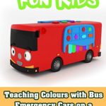 Teaching Colours with Bus Emergency Cars on a Toy Train for Babies