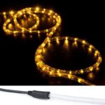 WYZworks 150′ Orange LED Rope Lights w/(Pre-Attached Power Cable) – Flexible 2 Wire Accent Christmas Party Decoration Lighting…