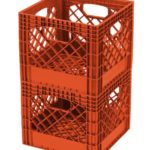 Buddeez MC01016O172C Milk Crates, 16-Quart, Orange, 2-Pack