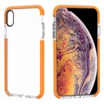 JAZ iPhone Xr Case Clear Ultra Slim Soft Silicone Rubber Bumper Cushion Antio-Scratch Hybrid Crystal Transparent Case Cover for Apple iPhone Xr 6.1 inch (2018) – Orange
