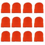 Gelante Unisex Beanie Cap Knitted Warm Solid Color Multi-Packs (12 Pack: Orange)