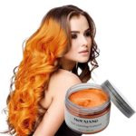 MOFAJANG Hair Coloring Dye Wax,Orange Instant Hair Wax, Temporary Hairstyle Cream 4.23 oz, Hair Pomades, Natural Hairstyle Wax for Men and Women Party Cosplay