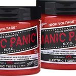 Manic Panic Electric Tiger Lily Orange Hair Color Cream (2-Pack) Classic High Voltage Semi-Permanent Hair Dye. Vivid Shade, Dark or Light Hair – Vegan, PPD, Ammonia-Free – Ready-to-Use No-Mix Coloring