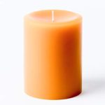 3″ x 4″ Hand Poured Solid Color Unscented Pillar Candles Set of 3 – Made in USA (Orange)