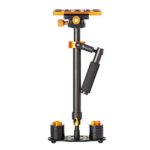 ANNSM Upgraded HS60r Professional 24″/60cm Video Camera Handheld Stabilizer for DSLR Cameras/Camcorders/Home DV/Smartphones/iPhones Height/Weight Adjustable with Extra Weight Plates in Orange Color
