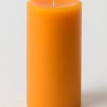 3″ x 6″ Hand Poured Solid Color Unscented Pillar Candles Set of 3 – Made in USA (Orange)