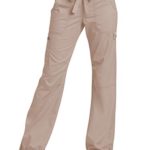 KOI Women’s Lindsey Ultra Comfortable Cargo Style Scrub Pants (Tall Sizes), Camel, X-Small