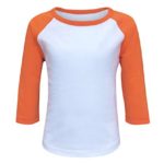 ILTEX Kids & Youth Baseball Raglan T-Shirt 3/4 Sleeve Infant Toddler Youth AthleticJerseySportsCasual (20+ Colors)(4T, White/Orange)