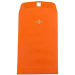 JAM PAPER 6 x 9 Open End Catalog Colored Envelopes with Clasp Closure – Orange Recycled – 100/Pack