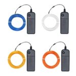 Zitrades EL Wire Neon Lights 15ft Kit, Flexible Light for Parties, Halloween, Cosplay DIY Decoration (4 Pack, Each of 15ft, Blue, White, Yellow, Orange)