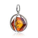 Ian and Valeri Co. Amber Sterling Silver Millennium Collection Spherical Contemporary Pendant Cube